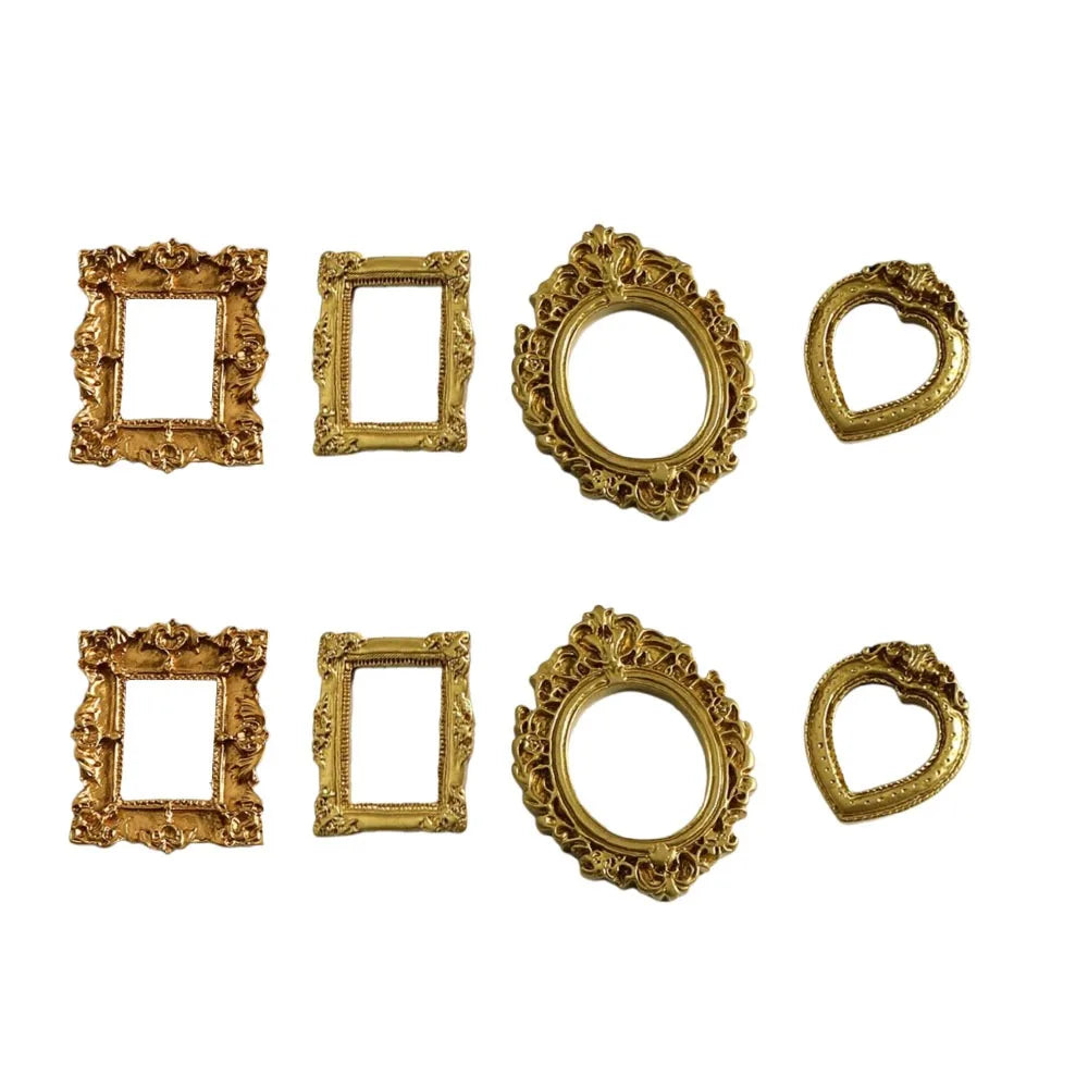 Vintage Resin DIY Shadow Box Frame Gold DIY Memory Display Frames Mini Photo Frames Gifts - Gold