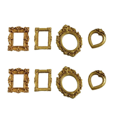 Vintage Resin DIY Shadow Box Frame Gold DIY Memory Display Frames Mini Photo Frames Gifts - Gold