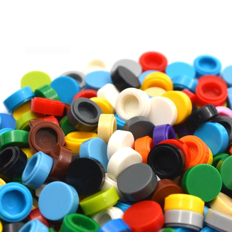 800PCS FLAT Tile 1x1 Dots Round Bricks 35381 98138 MOC DIY Building Blocks Parts for Mosaic Portrait Art Design Children Toys