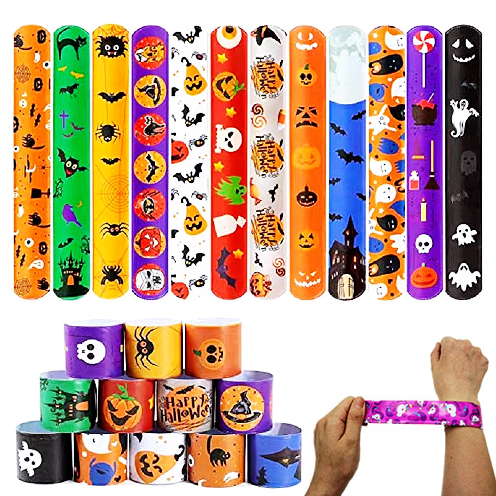 20/50Pcs Halloween Christmas Pattern Wristband Decoration Toys Kids Birthday Party Gifts Pinata Filler New Year's Party Favor
