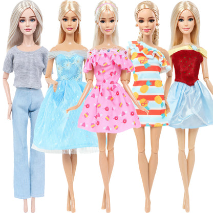 5 Set 3 Set Handmade Fashion Doll Outfit Daily Casual Wear Blouse Shirt Vest Bottom Pants Skirt Clothes for 1/6 Doll Accessor