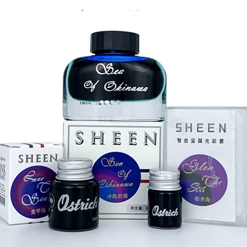 18ml Gradual Sheen Color Fountain Pen Ink Bottle Non-Carbon for Calligraphy Glass Dip Pen School Ofiice Stationary Supplies G