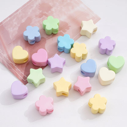 1/5Pcs Acrylic Large Hole Beads Star/Flower/Heart Beads Jewelry Making Materials for DIY Phone Chain Keychain Charms Accessor