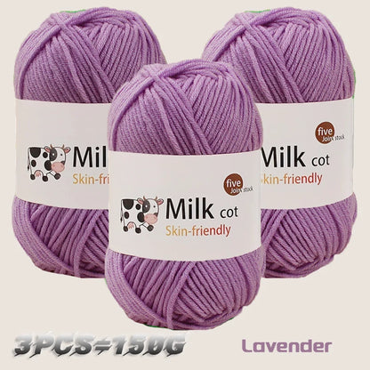 150g milk yarn handmade medium coarse DIY weaving yarn ball for knitting sweaters, hats, scarves and other clothing - 94 ligh
