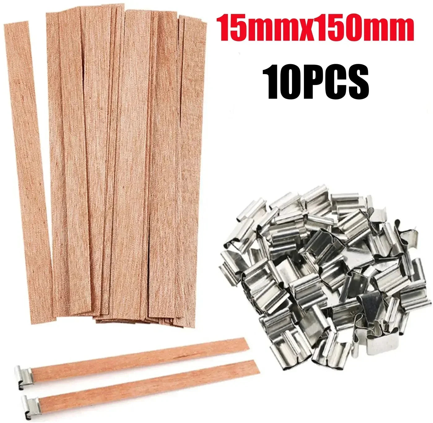 Handmade Soy Wax Candle Wooden Wick DIY Aromatherapy Candle Single Direction Wick Paraffin Wax Candle Crafting Guide - L-10PC
