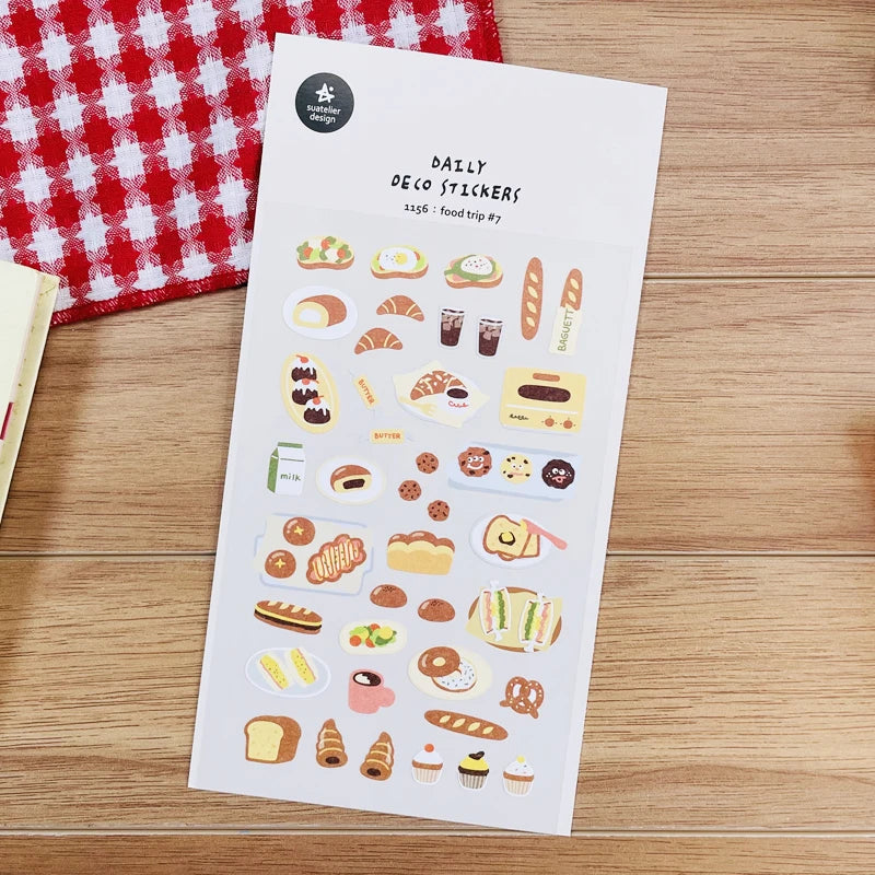 Korean Import Suatelier Baking Bread Cake Desserts Food Stickers Scrapbooking Diy Journal Stationery Sticker Deco School Supp