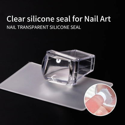 Silicone Square Stamping Nail Art Plates For Manicure Nails Accessories And Tools Nail Stamper Scraper Seal Templates