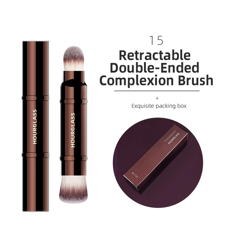 Hourglass Makeup Brushes Powder Foundation Concealer Blusher Bronzer Eye Shadow Eyebrow Eyeliner Sculpting Brush - 15