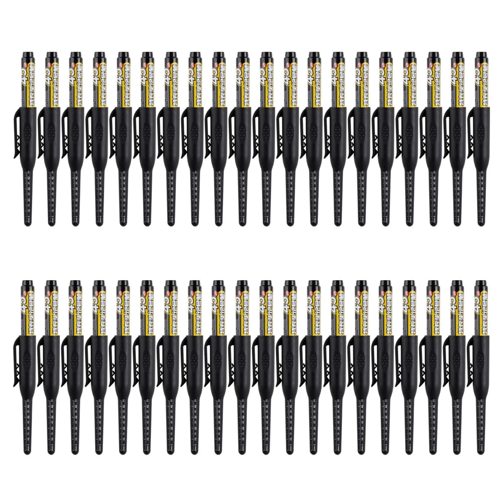 4-40Pcs White/Black/Blue/Red 45mm Deep Hole Marker Pens Long Nib Head Carpenter Pen Waterproof for Measuring Woodworking Offi