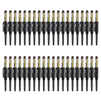 4-40Pcs White/Black/Blue/Red 45mm Deep Hole Marker Pens Long Nib Head Carpenter Pen Waterproof for Measuring Woodworking Offi