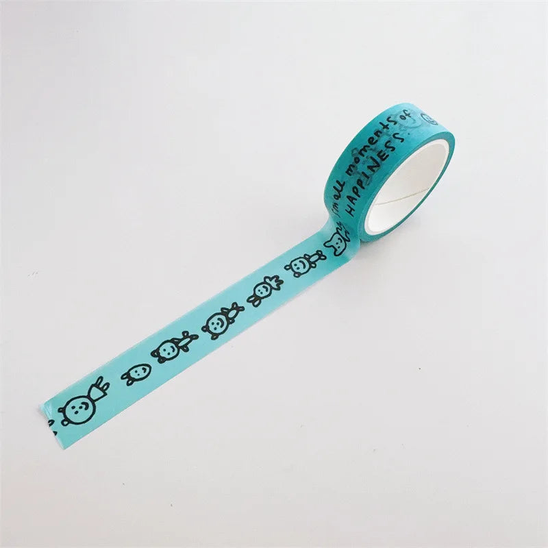 Korean Ins Style Washi Tape Simple Cartoon English Handbook Material Sticker Tape