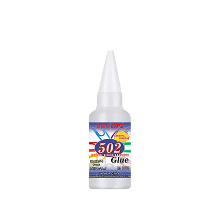 502 Super Strong Quick-Drying Adhesive, Professionally Used for Daily Repair of Toy Plastics, Is White, Transparent and Odorl