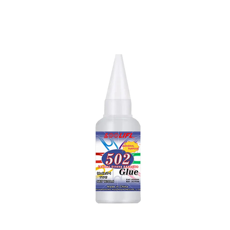 502 Super Strong Quick-Drying Adhesive, Professionally Used for Daily Repair of Toy Plastics, Is White, Transparent and Odorl