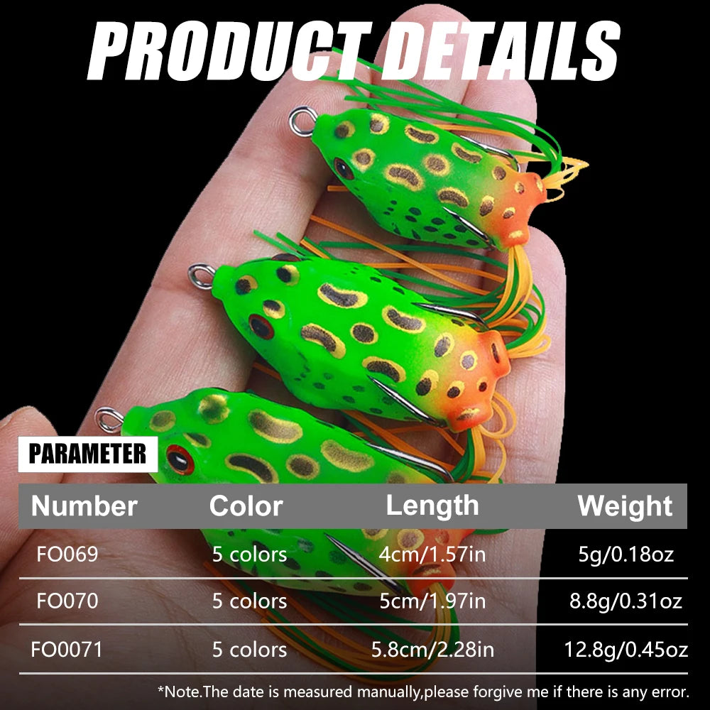 Popper Frog Soft Lure Predator Fishing Topwater Wobblers Walk Fish Lure for Catfish 4cm 5cm 5.8 cm Fishing Tackle​