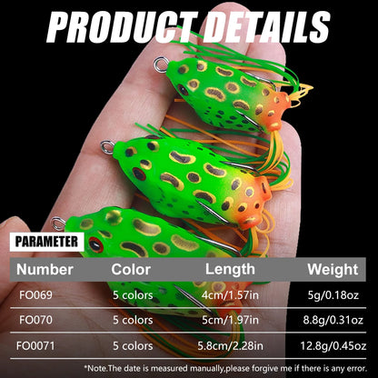 Popper Frog Soft Lure Predator Fishing Topwater Wobblers Walk Fish Lure for Catfish 4cm 5cm 5.8 cm Fishing Tackle​