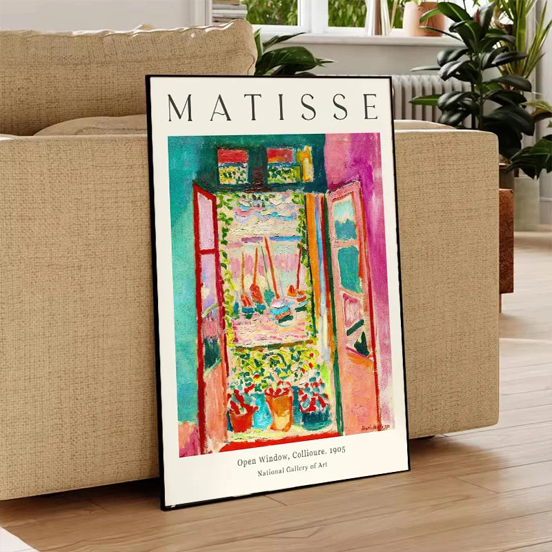 Vintage Abstract Matisse Exhibition Mid Century Landscape Wall Art Posters Canvas Painting Prints Pictures for Room Home Deco