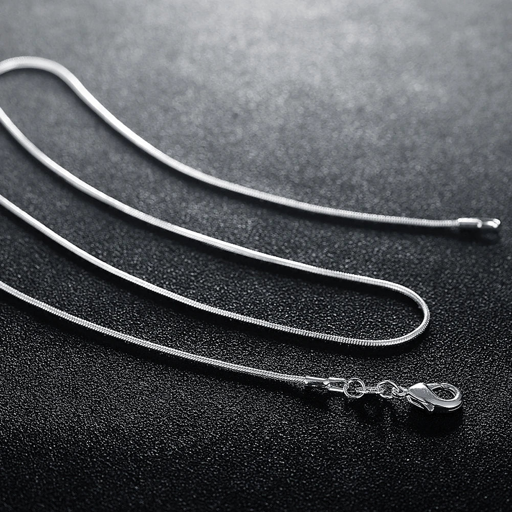 10PCS LOT 925 Sterling Silver 16/18/20/22/24/26/28/30 Inch 1mm Snake Chain Necklace For Woman Man Fashion Jewelry