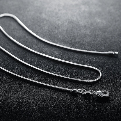 10PCS LOT 925 Sterling Silver 16/18/20/22/24/26/28/30 Inch 1mm Snake Chain Necklace For Woman Man Fashion Jewelry