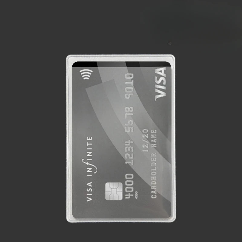 12PCS PVC Waterproof Transparent Card Holder Plastic Card id Holders Case To Protect Credit Cards Card Protector Cardholder B