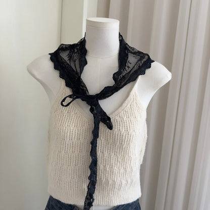2025 ! Y2K Women Lace Tulle Bandage Skirt Stacked Lace Half Skirt Layering Small Butt Curtain Flower Triangle Hair Scarf