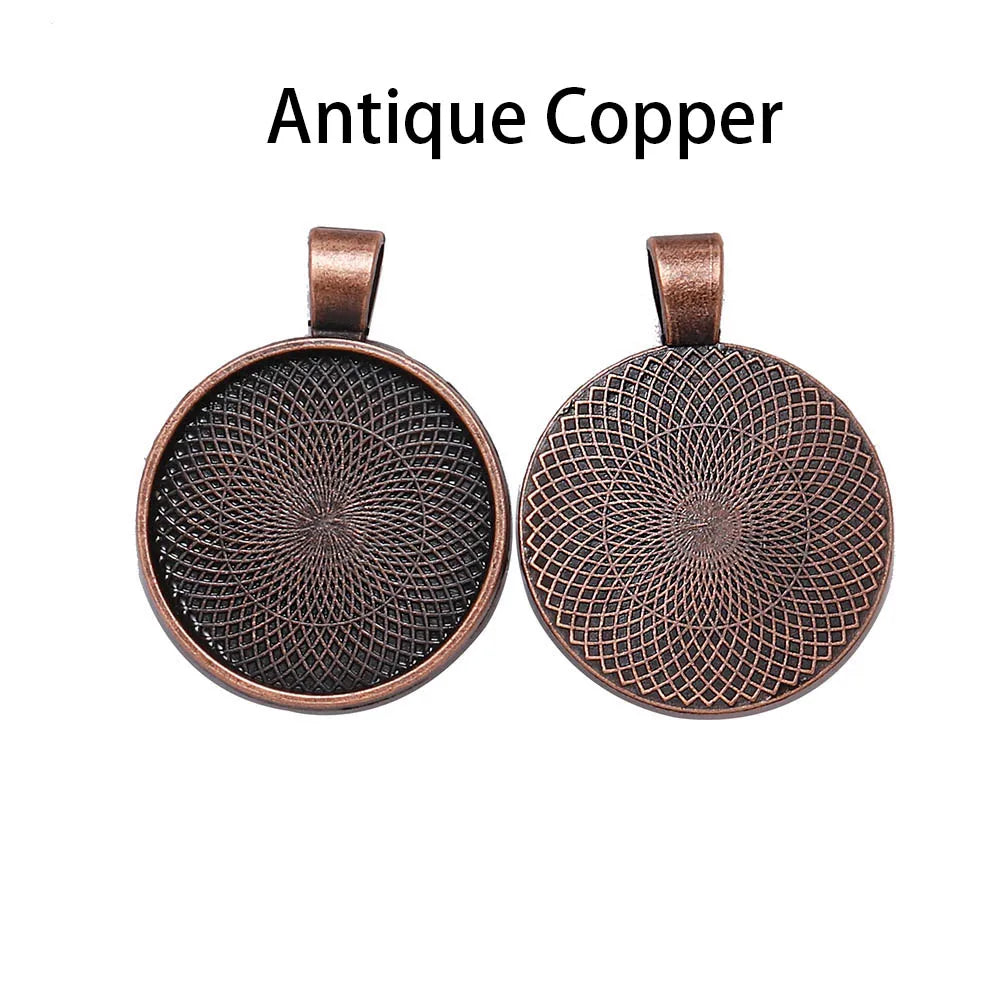 10Pcs 20/25/30mm Necklace Pendant Setting Cabochon Cameo Base Tray Bezel Blank For Pendants Cabochons Jewelry Making Accessor