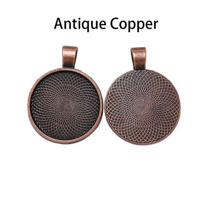 10Pcs 20/25/30mm Necklace Pendant Setting Cabochon Cameo Base Tray Bezel Blank For Pendants Cabochons Jewelry Making Accessor