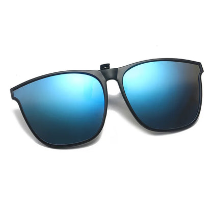 Polarized Clip On Sunglasses Men Women Car Driver Goggles Night Vision Eyewear Anti Glare Vintage Square Sun Glasses - CL2