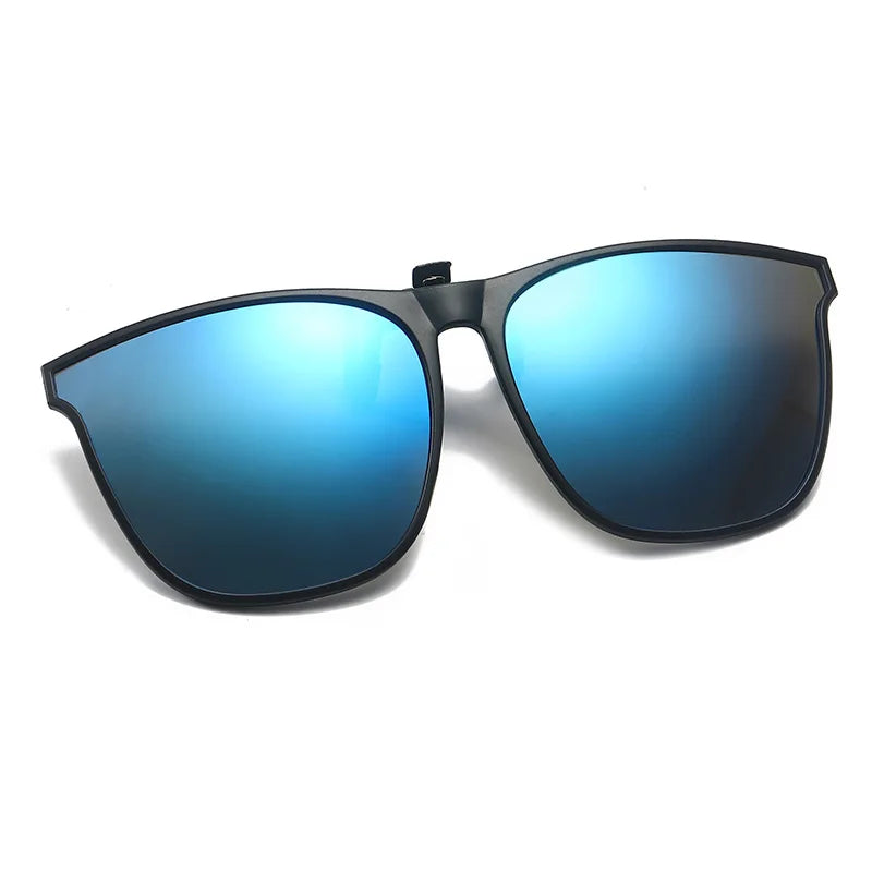 Polarized Clip On Sunglasses Men Car Driver Goggles UV400 Sun Glasses Anti Glare Vintage Square Glasses - CL2