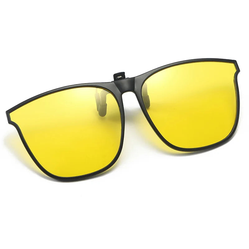 Polarized Clip On Sunglasses Men Car Driver Goggles UV400 Sun Glasses Anti Glare Vintage Square Glasses - CL5