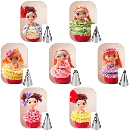 8/10pcs Russian Piping Tips Set Icing Piping Nozzles Reusable Frosting Pastry Bags Fondant Smoother Cake Baking Decorator Too