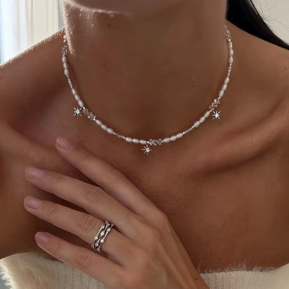 Minimalist Pearl Necklace for Women New Style Luxury Sensation Tassel Cold Tone Feng Shui Xiaomi Bead French Collar Chain - Q