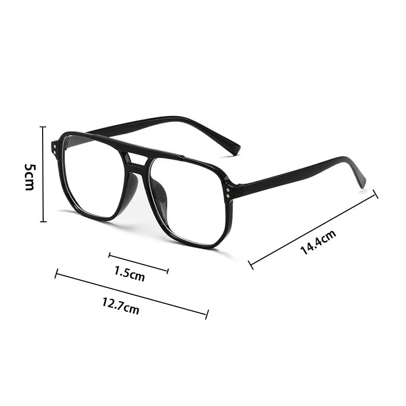 Women Men Square Sun Glasses Retro Polygon Sunglasses Female Black Vintage Fashion Ladies Sunglasses Double Beam Eyeglasses