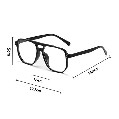Women Men Square Sun Glasses Retro Polygon Sunglasses Female Black Vintage Fashion Ladies Sunglasses Double Beam Eyeglasses