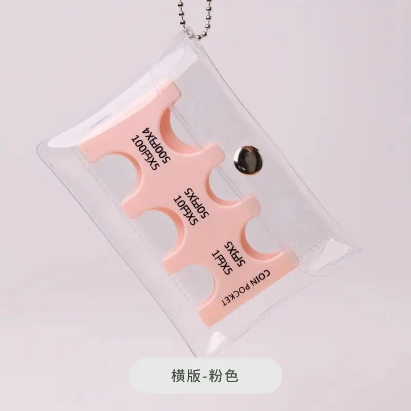 Japanese Coin Holder Wallet ,Coin Wallet,Mini Wallet,PVC Wallet,Portable Small Change Purse ,Transparent Card Case - Pink