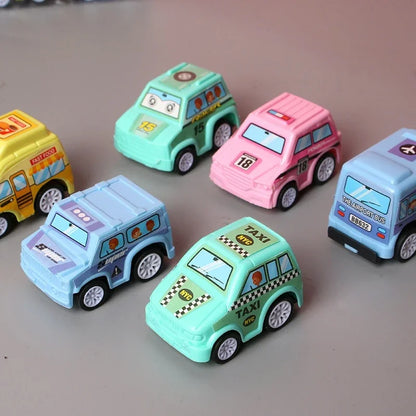 6pcs Car Model Toy Pull Back Car Toys Mobile Vehicle Fire Truck Taxi Model Kid Mini Cars Boy Toys Gift Diecasts Toy for Child