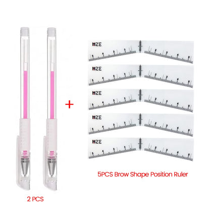 Eyebrow Position Mark Tools Microblading Brow Shape Mapping Kit with White Marker Pen and Brows Outline Design Ruler Makeup K