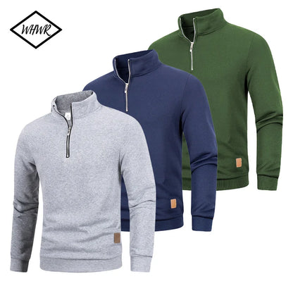 Men's Quarter Zip Up Long SleeveSlim Fit Lightweight Mock Neck Pullover Casual Sweaters Half Turtleneck Cozy Outdoor Streetwe