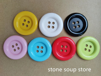 3-10pcs Super big white Buttons 5/6.5/7cm Great circle edge 4 hole nylon Large Buttons Diy decor Clothing Sewing accessories