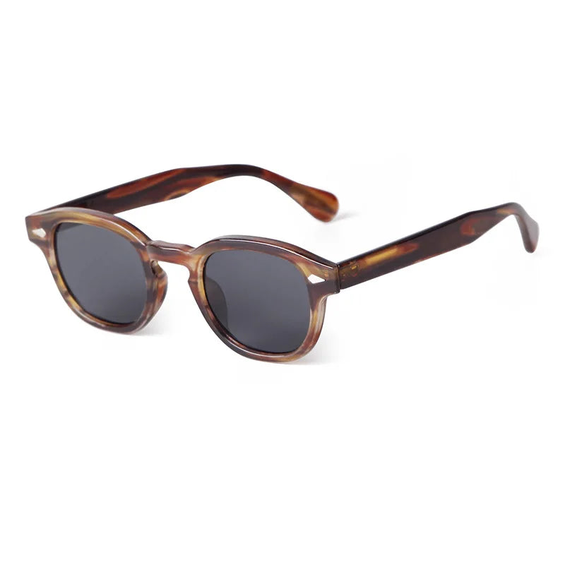 Vintage Fashion Shell Round Sunglasses Women Men 2024 Brand Design Retro Rivet Yellow Blue Lens Square Sun Glasses Female UV4