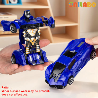 Transformable Robot Sports Car Toys, No Batteries, Educational Kids Gift, Colorful Model Vehicle for Play Learning - PEACOCK 