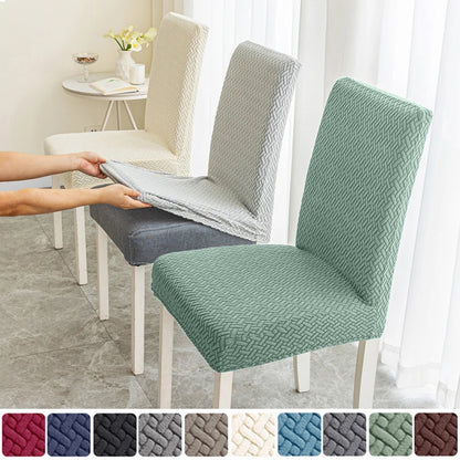 Elastic Dining Room Chair Cover Stretch Thick Jacquard Kitchen Chair Cover Slipcover For Dining Kitchen Hotel Wedding Banquet