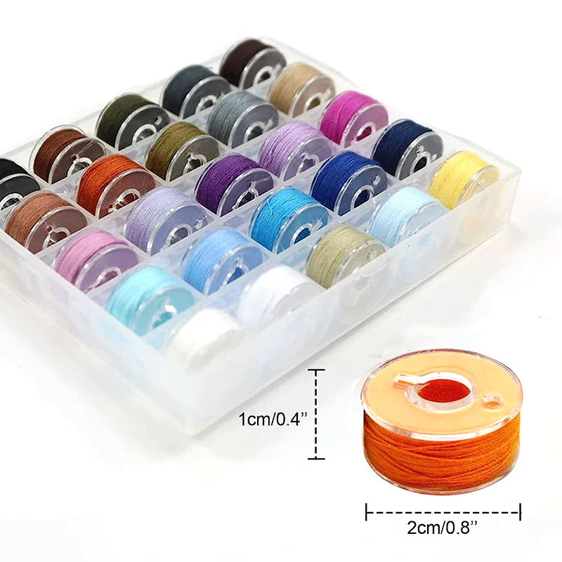 25/36 Colors Set Bobbin Thread Polyester Thread Spools Sewing Machine Bobbins With Storage Box For Embroidery Sewing Accessor