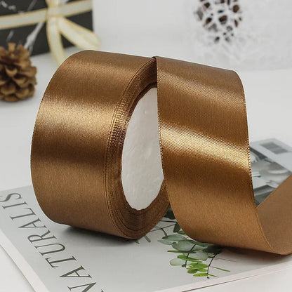 25yards/Roll 40mm Satin Ribbons Crafts Bow DIY Gift Wrap Wine Red Orange Yellow Green Blue Purple Black Gray Gold White Ribbo