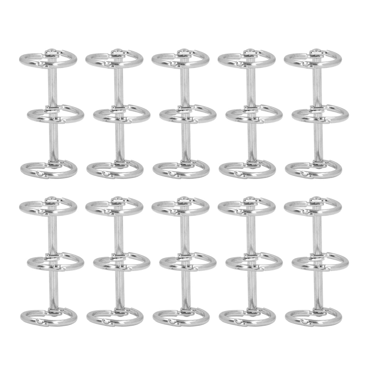 3 Metal Binders Book Rings Tight Lock Rust Proof 3 Metal Loose Leaf Binders Multi Layer Stainless Steel for Notebook - 15mm