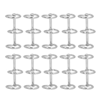3 Metal Binders Book Rings Tight Lock Rust Proof 3 Metal Loose Leaf Binders Multi Layer Stainless Steel for Notebook - 15mm