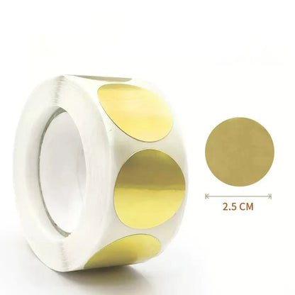 500 pcs / 1 Roll, Kraft Round Self-Adhesive Label Paper Items Classification Name Stickers Personalized Labels - 1 roll 1 rol