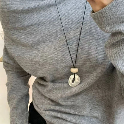 Irregular Pendant Jewelry for Women Exquisite Simple Rope Chain Long Necklace Adjustable Casual Versatile Accessories Gifts