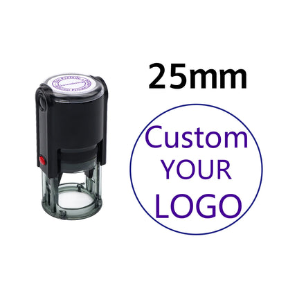 Custom Stamp Round Self Inking,Personalized Stamp 25/30/40/50mm Monogram LOGO Design Rubber Stampswith 4 Optional Ink Colors