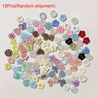 10-100pcs Korean style Cream Color Plastic Buttons Crafts DIY Scrapbooking Cute Sewing Button Apparel Accessories Randomly