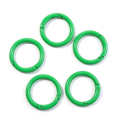 5-10pcs/lot Colorful Spring Clasps Openable Round Carabiner Keychain Bag Clips Hook Dog Chain Buckles Connector For DIY Jewel